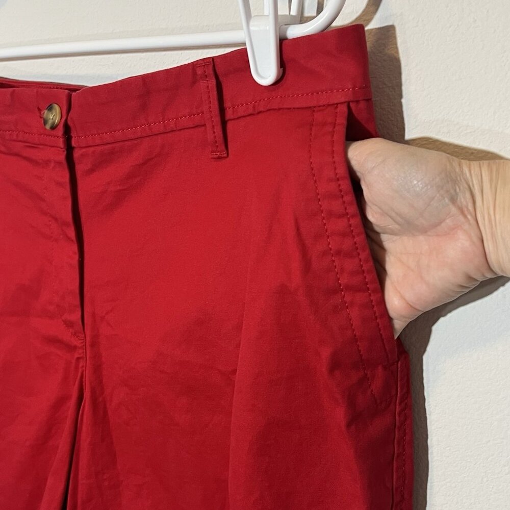 Talbots Women’s Red Relaxed Chino Short Cuffs Petite Size 12 Stretch Christmas - Picture 12 of 12